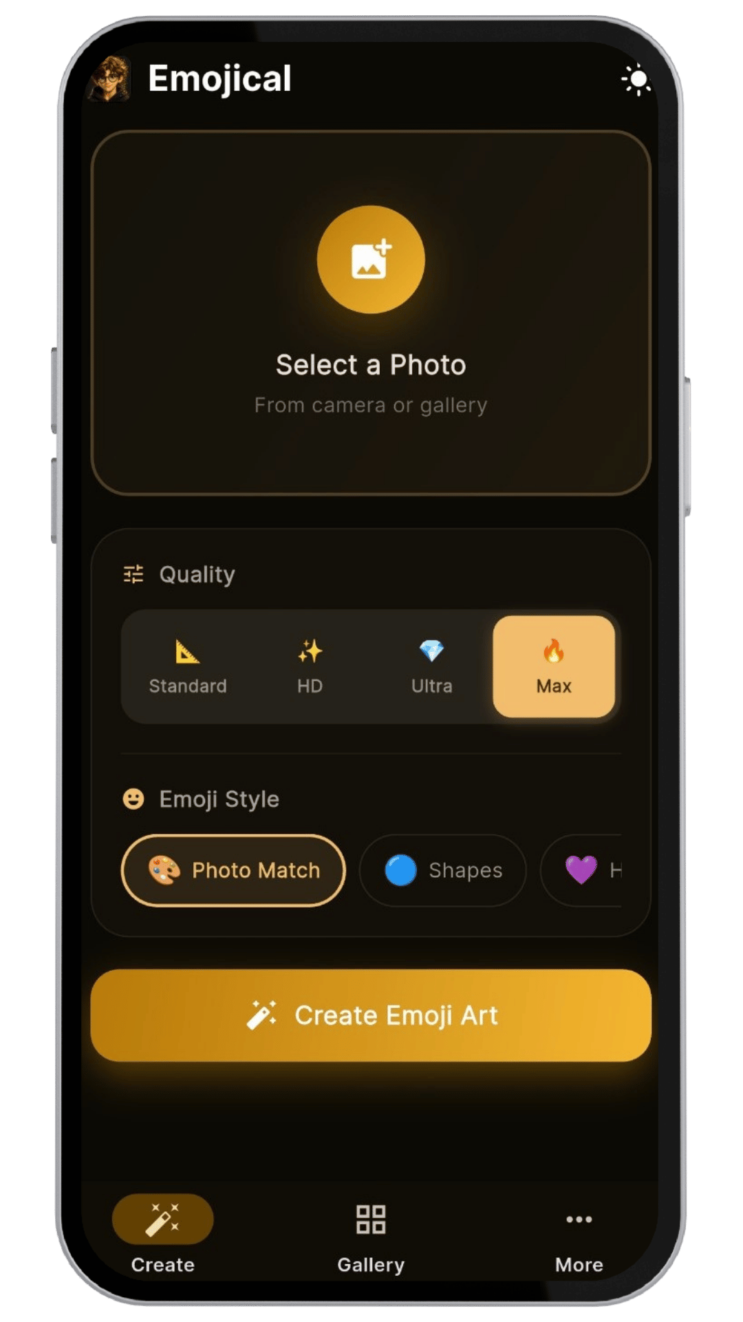 Emojical Create Screen