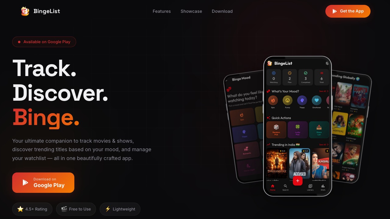 BingeList Movies and TV Shows Android App