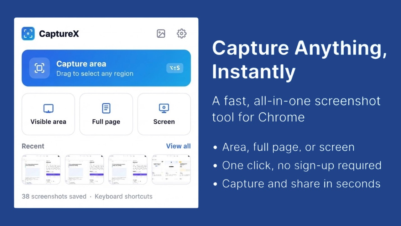 CaptureX Full Webpage Screenshot Chrome Extension
