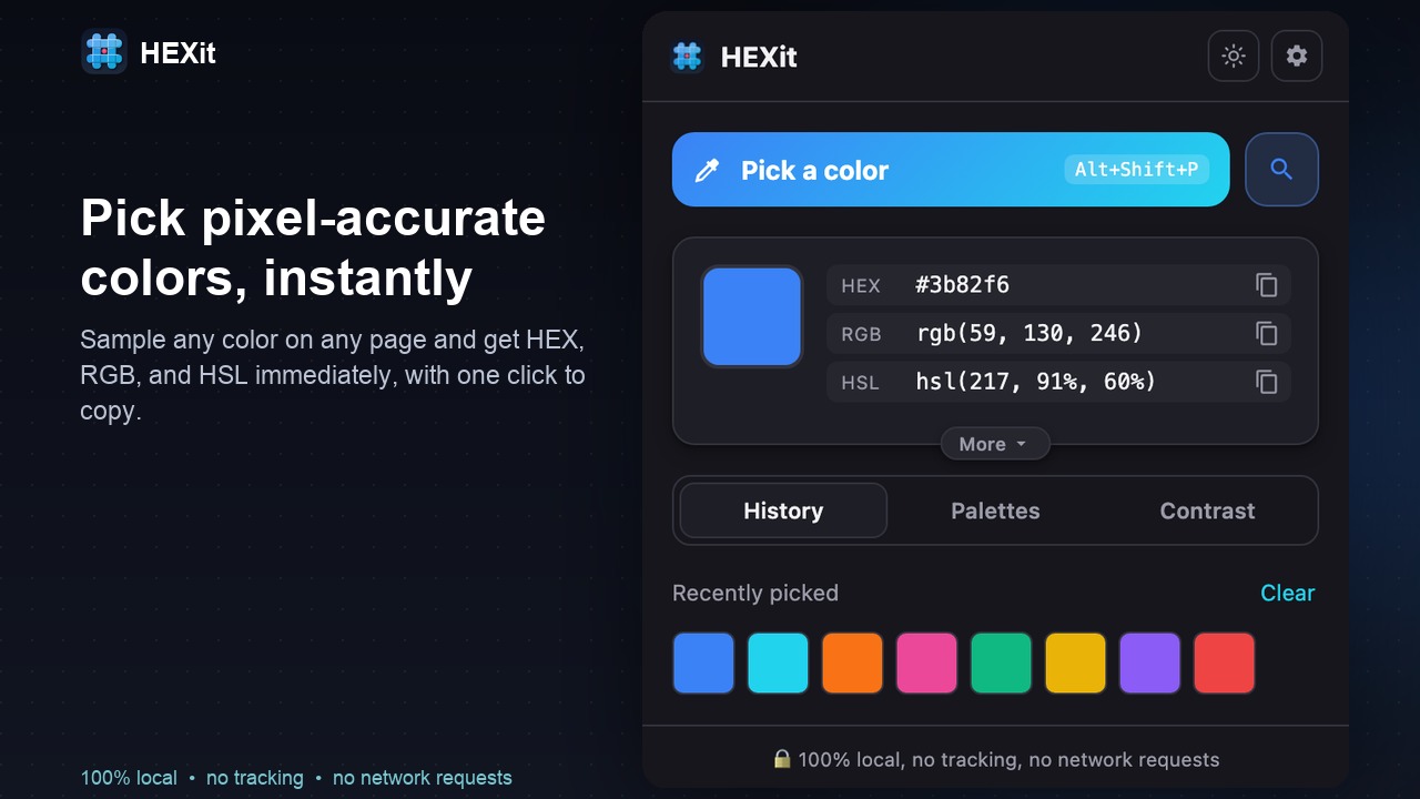 HEXit Color Picker Chrome Extension
