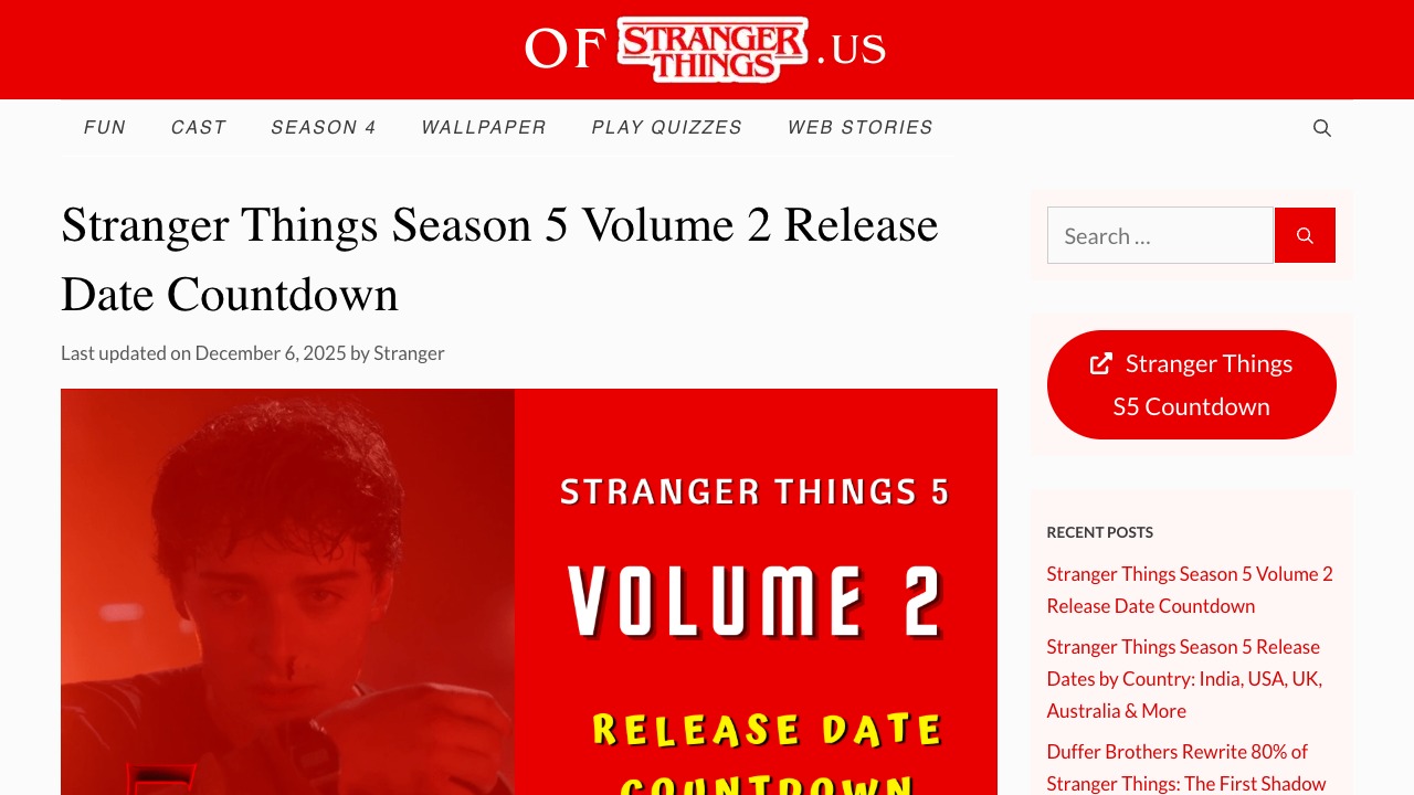 OfStrangerThings.us Pop Culture Platform