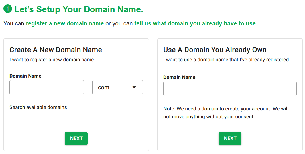 Choose your Domain Name- GreenGeeks