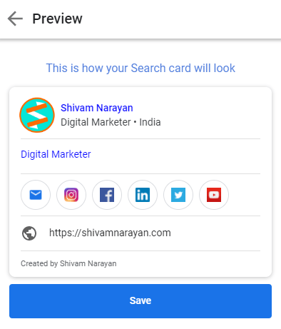 Save your search card