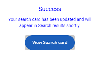 Success your search card is created